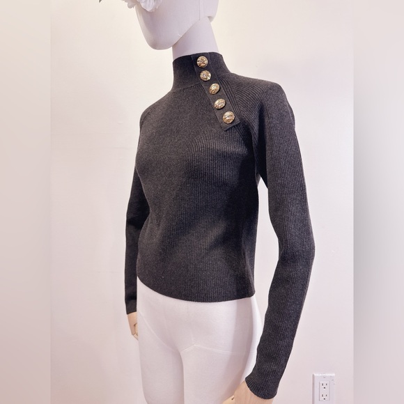 Zara Grey Turtleneck Knit Top - Picture 3 of 6